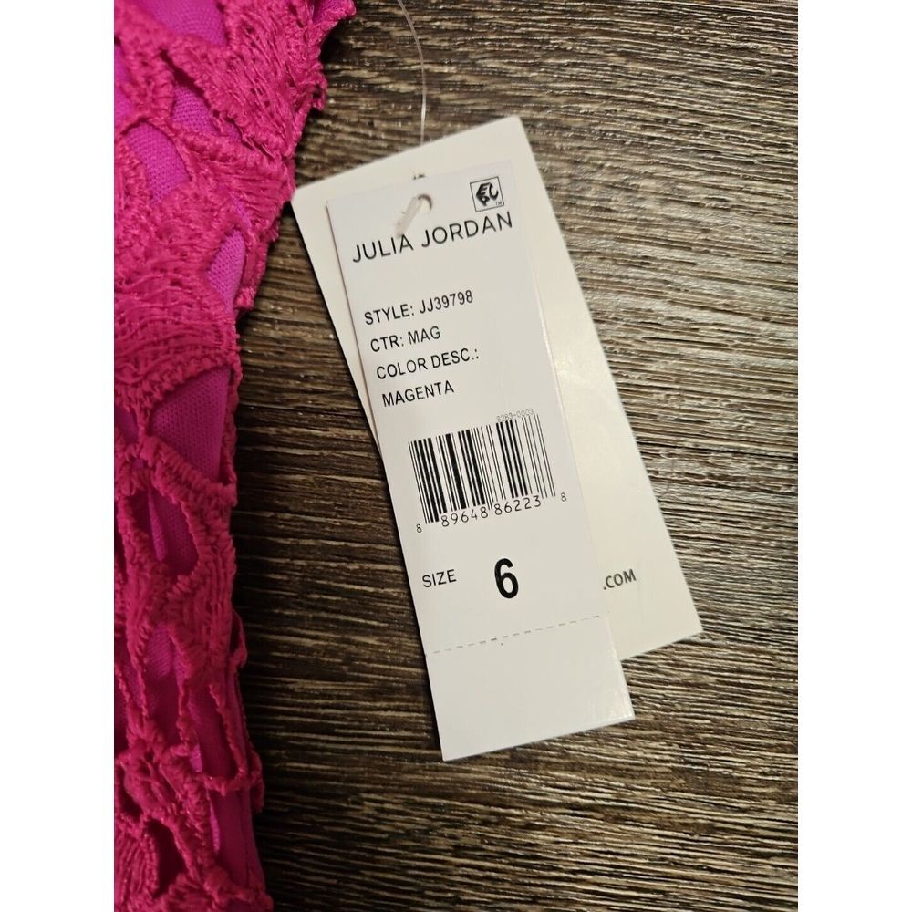 Julia Jordan Mock Neck Floral Sleeveless Knit Lace Dress| Women Size 6 NWT - Picture 10 of 12
